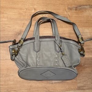 ORYANY Gray Leather Satchel Handbag